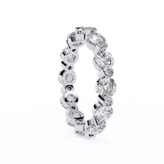 Round Brilliant Accent Lab Diamond Band - view 4