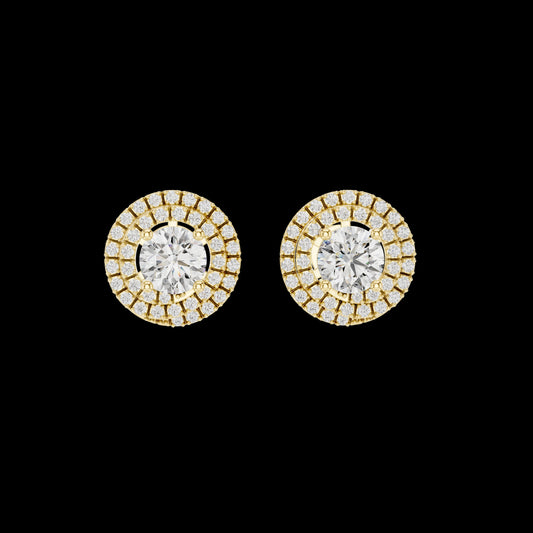 2.50 CT Luxury Moissanite Round Cut Diamond Halo Stud Earrings For Her