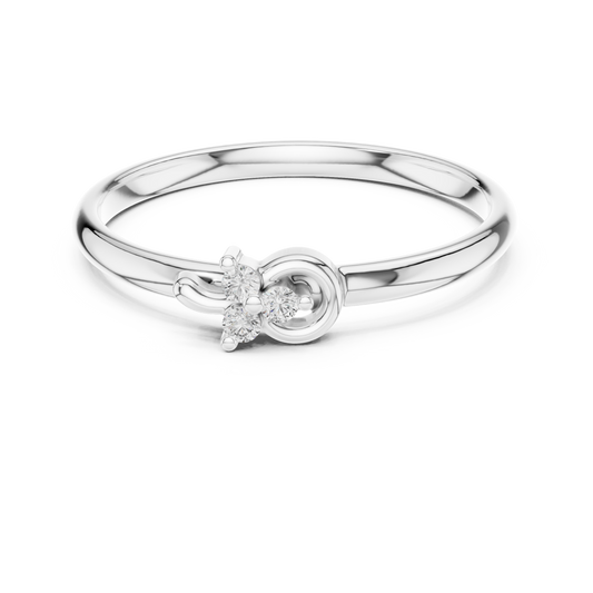 Open Circle Moissanite Cluster Ring with Round Cut Brilliant Stones - view 3
