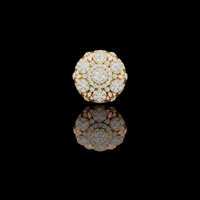 2.50 TCW Floral Medallion Ring With Intricate Lab Grown Diamond Clusters and Detailed Lattice Artistry