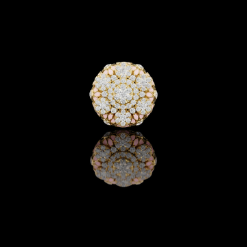 2.50 TCW Floral Medallion Ring With Intricate Lab Grown Diamond Clusters and Detailed Lattice Artistry