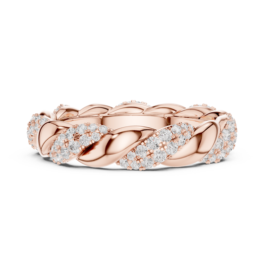 Twisted Pave Lab Diamond Eternity Wedding Band Ring - view 3