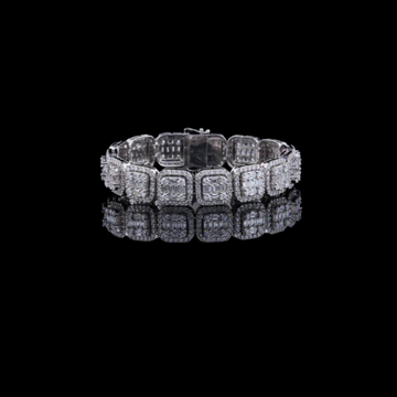 12.75 TCW Luxurious Lab Grown Bracelet Featuring Square Links with Baguette and Round Diamonds By Ivevar