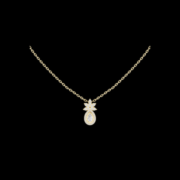 0.17 CT Teardrop Floral Flower Moissanite Diamond Minimal Luxury Pendant for Women Everyday Jewelry