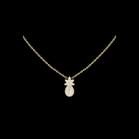 0.17 CT Teardrop Floral Flower Moissanite Diamond Minimal Luxury Pendant for Women Everyday Jewelry