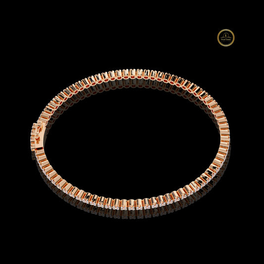 Round Cut Box Clasp Tennis Bracelet - view 3