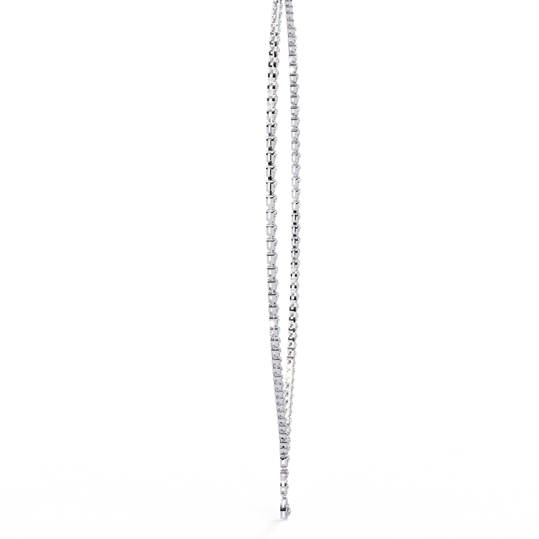 Pear V Drop Tennis Necklace - view 2