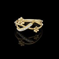 0.20 TCW Floral Cluster Sparkle Ring Elegant Twisted Moissanite Diamond Accent Jewelry For Her