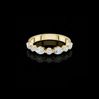1.10 TCW Luna Crest Gold Marquise Cut Lab Grown Diamond Wedding Band For Her