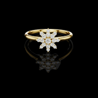 1.00 TCW Starburst Lab Grown Diamond Cocktail Ring Radiance & Elegance Combined