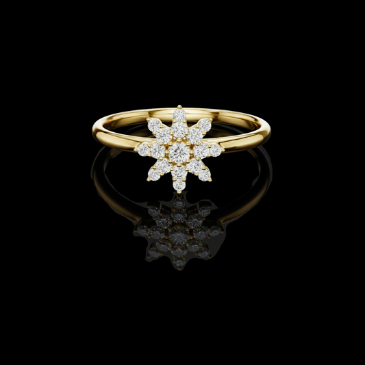 0.12 TCW Starburst Lab Grown Diamond Cocktail Ring Radiance & Elegance Combined