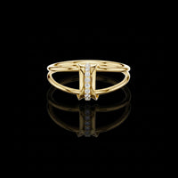 0.055 TCW Double Band Vertical Lab Grown Diamond Bar Ring Modern Statement Design by Ivevar Luxury