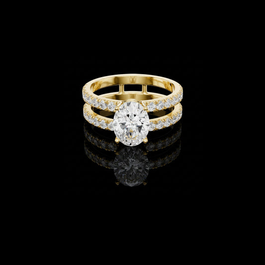 1.00 CT Graceful Moissanite Oval Cut Ring For Festive look