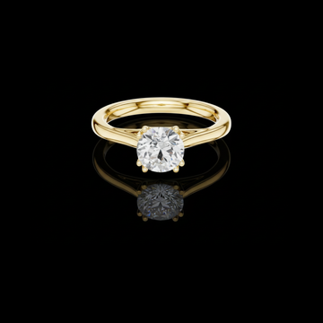 1.50 TCW Stylish Round Brilliant Lab Grown Diamond Solitaire Ring with Double Four Prong Setting