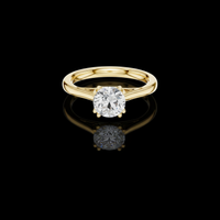 1.50 TCW Stylish Round Brilliant Moissanite Diamond Solitaire Ring with Double Four Prong Setting