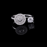 0.50 TCW Modern Open Halo & Solitaire Moissanite Diamond Dual-Design Contemporary Ring