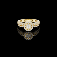 2.00 TCW Luxurious Ring with Double Halo Design and Sparkling Round Cut Moissanite Diamonds