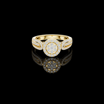 2.00 TCW Luxurious Ring with Double Halo Design and Sparkling Round Cut Lab Grown Diamonds
