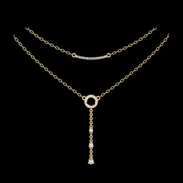 0.49 TCW Ethereal Shine Luxury Pear Cut Moissanite Diamond Customizable Necklace