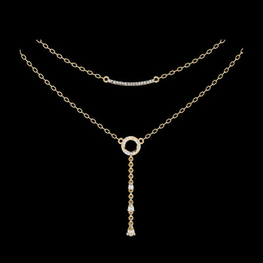 0.49 TCW Ethereal Shine Luxury Pear Cut Moissanite Diamond Customizable Necklace