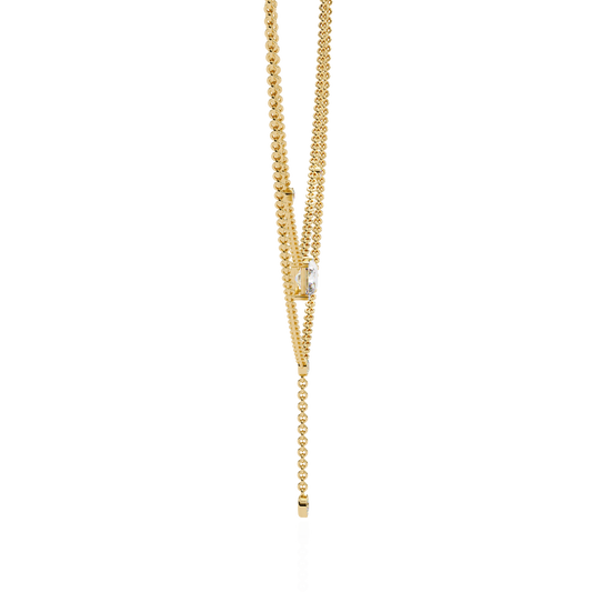 Double Layer East West Radiant Y Drop Necklace - view 4