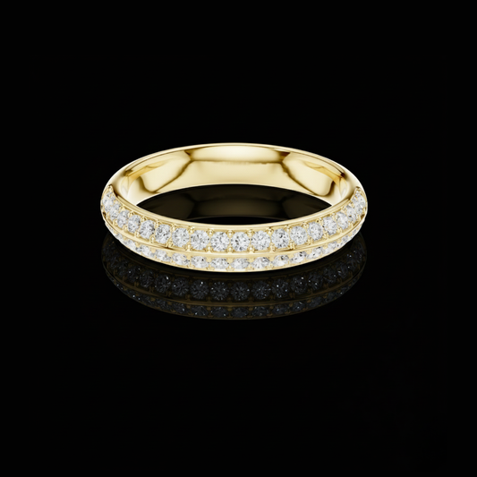 0.45 TCW Double Row Moissanite Diamond Eternity Band Sparkling Pave Ring Fine Jewelry Gift for Her