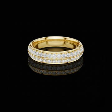 1.00 TCW Elegant Two Row Pave Lab Grown Diamond Band Luxe Anniversary & Stacking Eternity Ring