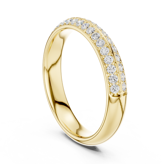 0.45 TCW Double Row Moissanite Diamond Eternity Band Sparkling Pave Ring Fine Jewelry Gift for Her