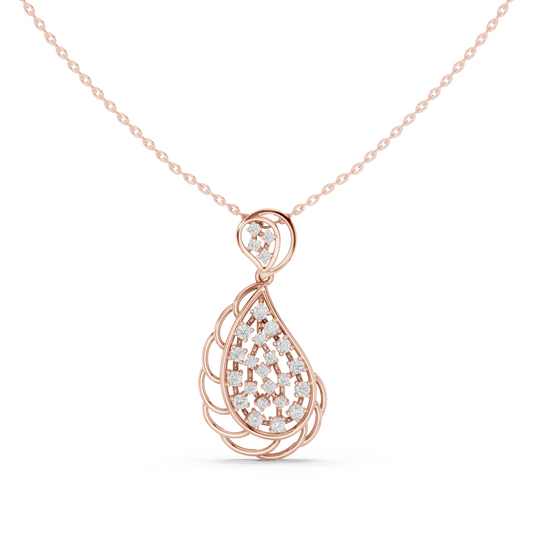 0.64 TCW Dazzling Teardrop Moissanite Diamond Elegant Openwork Pave Drop Pendant Fine Jewelry Gift