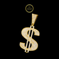 925 Silver & Gold Name Pendant Iced Out Lab Diamond By Necklace