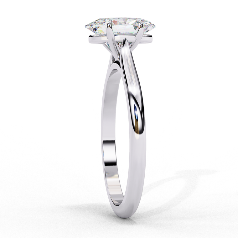 Oval Cut Moissanite Engagement Ring With Four Prong - view 2