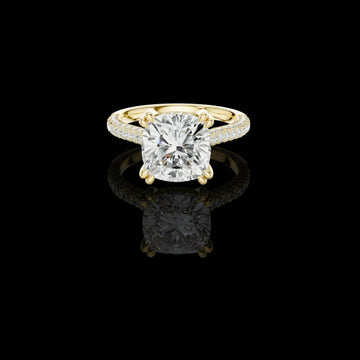 4 CT Luminous Moissanite Cushion Cut Diamond Ring For Luxurious Life