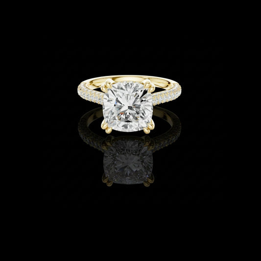 3.68 CT Luminous Moissanite Cushion Cut Diamond Ring For Luxurious Life