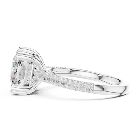 3.68 CT Luminous Moissanite Cushion Cut Diamond Ring For Luxurious Life