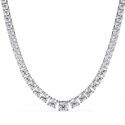 Round Cut Tennis V Necklace - view 3