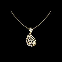 0.69 TCW Sparkling Teardrop Moissnaite Diamond Pendant Modern Openwork Jewelry For Anniversary