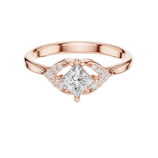 Princess Cut Moissanite Infinity Twist Solitaire Engagement Ring - view 2