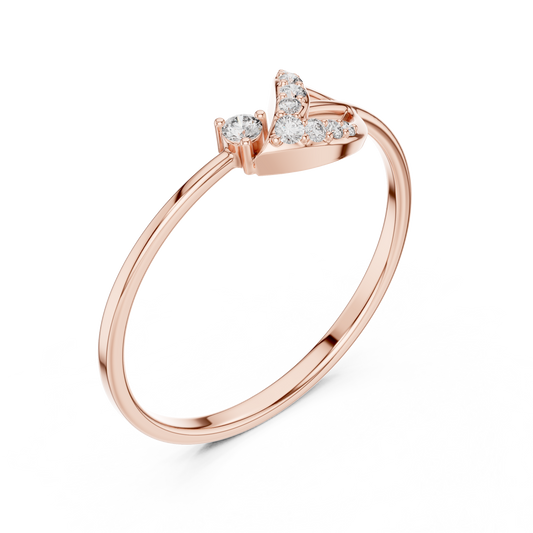 Open Swirl Pave Round Moissanite Engagement Ring - view 3