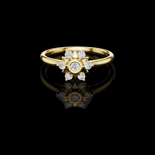 0.035 CT Luxury Lab Grown Diamond Statement Ring Sparkling Halo for Elegant Moments