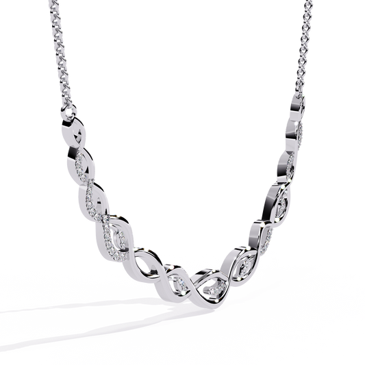 Twisted Infinity Bar Pave Necklace - view 4