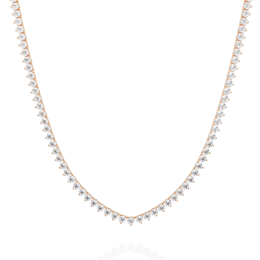 Round Cut V Shape Tennis Necklace - view 2