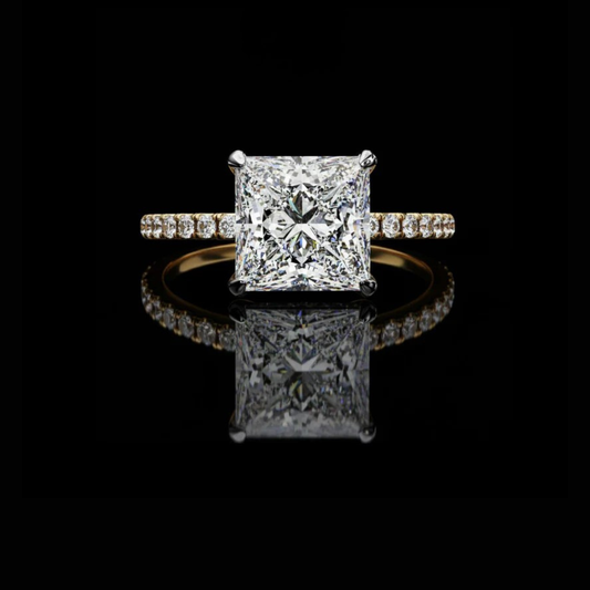 3.00 CT Modern Princess Cut Lab Grown Diamond Ring for Wedding or Anniversary Gift