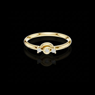 0.20 TCW Shimmer Moissanite Round Cut Diamond Ring For Proposal Girl