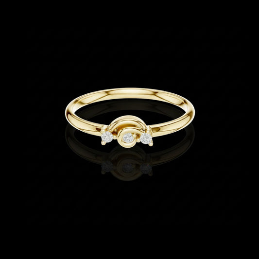 0.03 TCW Shimmer Moissanite Round Cut Diamond Ring For Proposal Girl