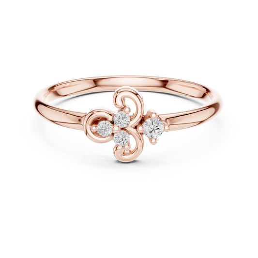 Modern Floral Round Moissanite Ring With Brilliant Accents - view 2