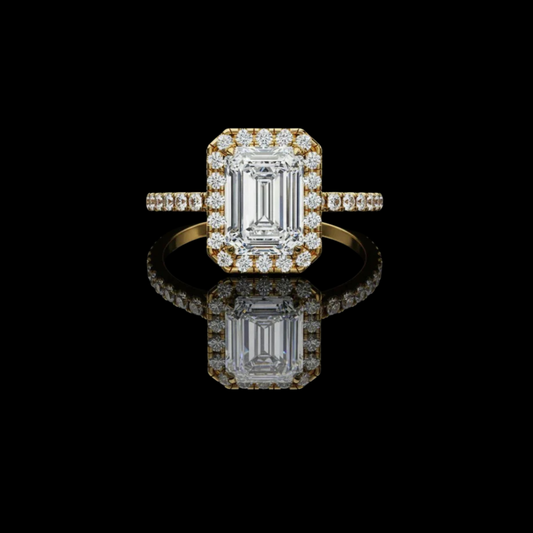 1.66 CT Affordable Emerald Cut Lab Grown Diamond Solitaire Ring for Vintage Elegance