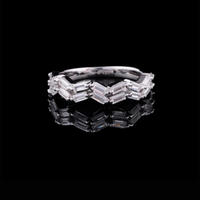 2.00 TCW Zig-Zag Baguette Cut Moissanite Diamond Band Modern Luxury Fine Jewelry Ring