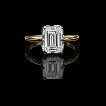 2.50 CT Classic Emerald Cut Moissanite Diamond Solitaire Ring Minimalist Luxury Jewelry by Ivevar Luxury
