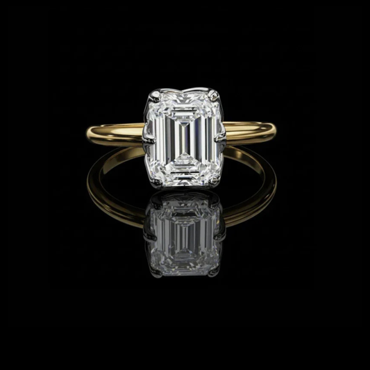 2.08 CT Classic Emerald Cut Moissanite Diamond Solitaire Ring Minimalist Luxury Jewelry by Ivevar Luxury