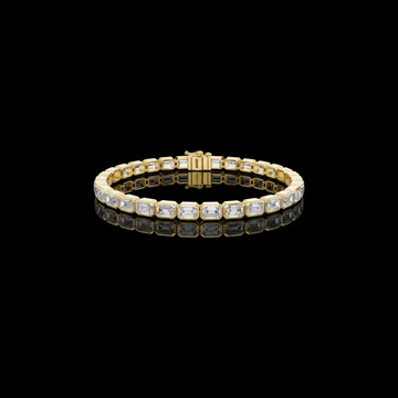 7.75 TCW Luxury Emerald Cut Lab Grown Diamond Tennis Bracelet with Bezel Set Gemstones  By Ivevar